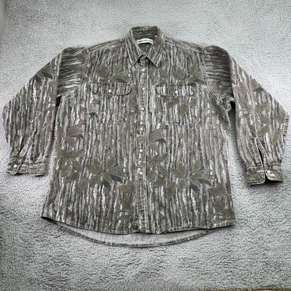 Vintage Gander Mountain Shirt‎ Mens XLT Chamois Real Tree Camo Flannel USA Made